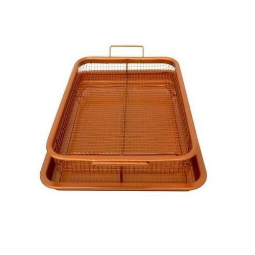 2 részes tapadásmentes réz sütőtálca, sütőtepsi ráccsal - CRISPY TRAY